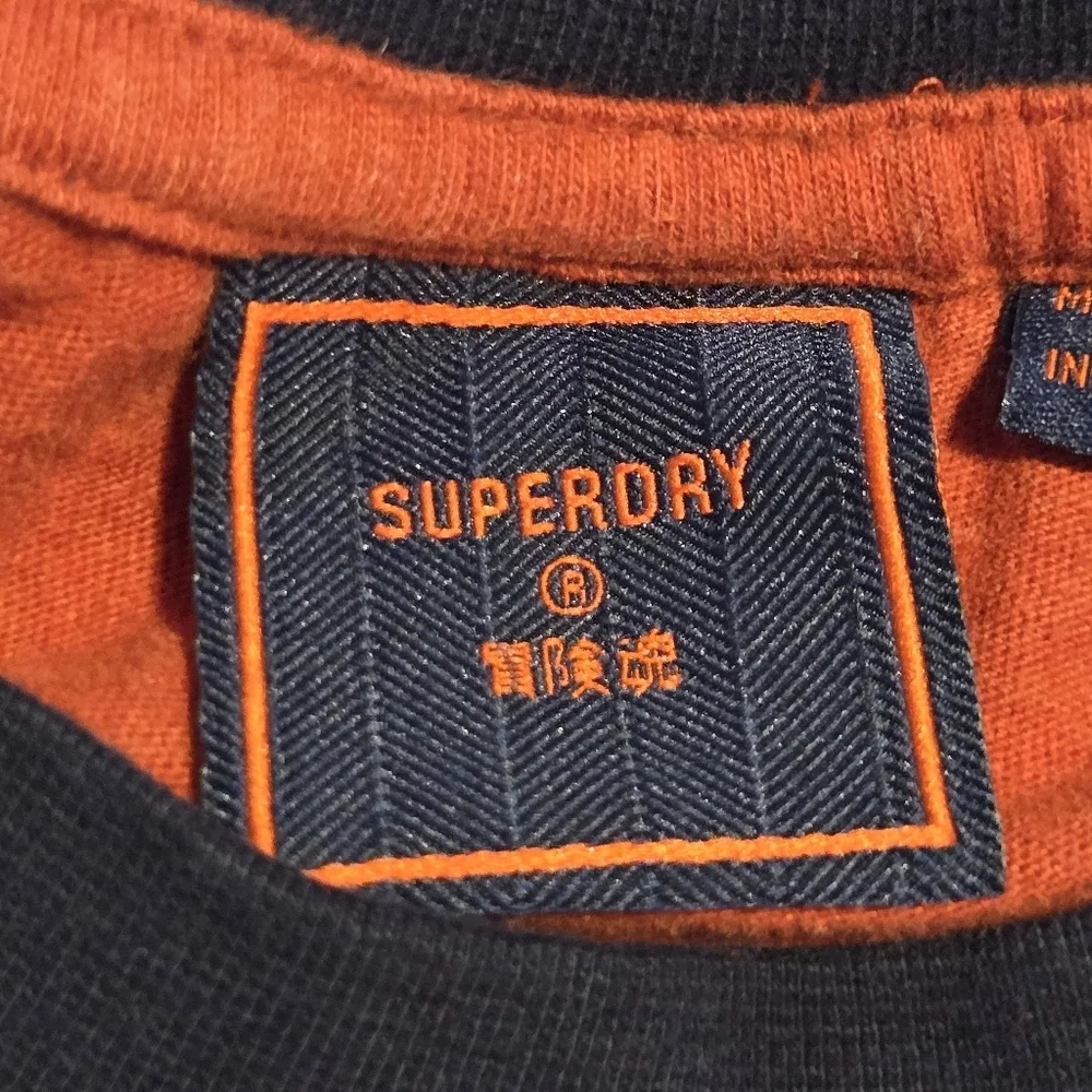 Superdry Mens Red Organic Cotton Essential Long Sleeve Baseball Top XXL